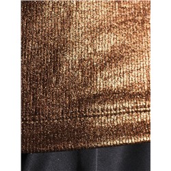 Топ в рубчик с широкими лямками с матовым покрытием металлик из хлопка с эластаном