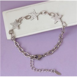 Браслет родий  H01-14109 длина 16-18 см.