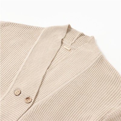 Кардиган на пуговицах женский MINAKU: Casual Collection, бежевый, размер 50