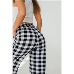 Брюки палаццо домашние широкие красная клетка НАТАЛИ, 1119765