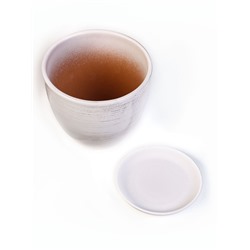 Горшок для цветов «День», керамический, с поддоном, 2.5 л, белый с полосками