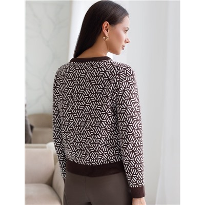 Жакет жаккардовой вязки с кашемиром