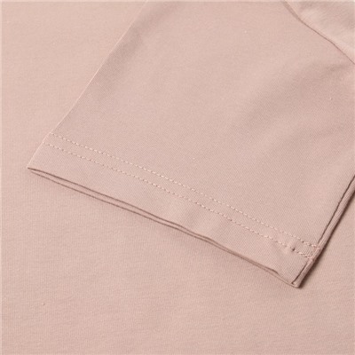 Футболка детская однотонная MINAKU: Basic line, бежевая, рост 122 см