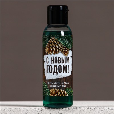 Подарочный набор новогодний «Богатства и успеха», гель для душа 100 мл и мочалка для тела, Чистое счастье