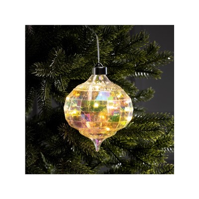 Ёлочная игрушка светодиодная «Ретро», 17×12 см, 12 LED, от батареек ААх2, свечение тёплое белое