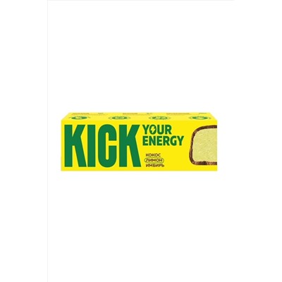 Батончик "KICK energy" кокос с лимоном и имбирем 45 ЭКОПРОДУКТЫ, 1188779