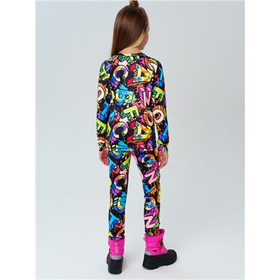 Термокомплект трикот. для девочек: фуфайка (футболка) с длин. рук, брюки