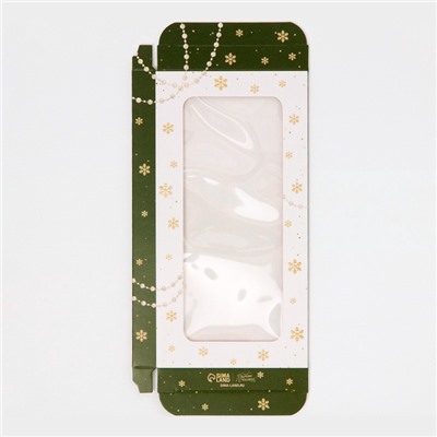 Коробка для шоколада новогодняя «Золотой шик», с окном, 17×8.5×1.5 см