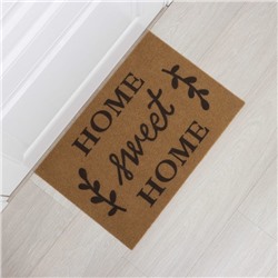 Коврик придверный Доляна Sweet Home, без окантовки, влаговпитывающий, 40×60 см, коричневый