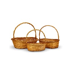 Корзина плетёная для хранения Garden, ива, овальная, цвет натуральный, набор 3 шт.