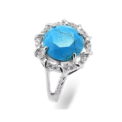Кольцо из серебра бирюза пресс., МЦВ970