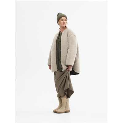 Полусапоги женские бежевые замшевые с замком на литой подошве