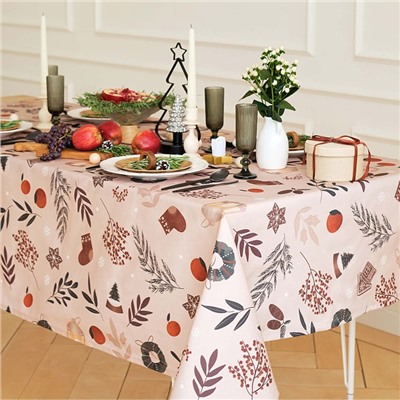 Скатерть новогодняя «Этель» «Новогодние украшения» 149×250 см, 100% хл, саржа 190 г/м²
