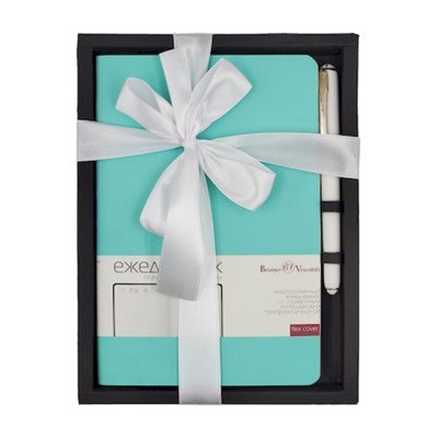 Подарочный набор Ежедневник недатированный А5 272 стр. "MEGAPOLIS FLEX" (ЗЕФИРНЫЙ МЯТНЫЙ)+ ручка 3-531/36-2 Bruno Visconti