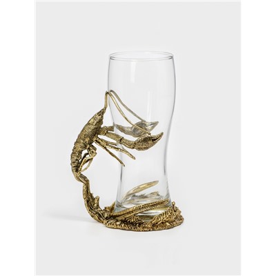 Пивной бокал «Рак», 470 мл, 9.2×18.5, стекло, прозрачный, золотой