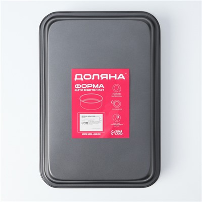 Противень Доляна «Прямоугольник. Жаклин», 32×22×4.5 см, антипригарное покрытие, цвет чёрный