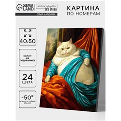 Картина по номерам на холсте с подрамником «Уставший кот» 40×50 см
