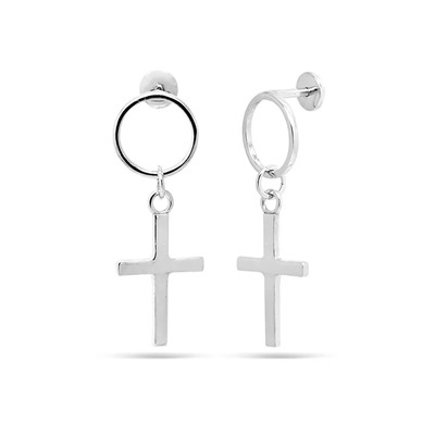 Серьги из серебра без вставки, Ю-27203р