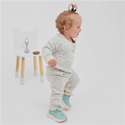 Комбинезон вязаный для девочки «Крошка Я» Leo Baby рост 86-92 см, серый