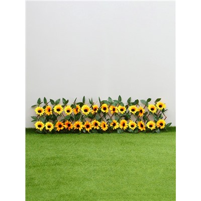 Ограждение декоративное, 35×120 см, «Подсолнухи», оттенок цветков МИКС, Greengo