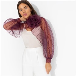 Болеро нарядное, Деловой взгляд (бордовое, с брошкой)