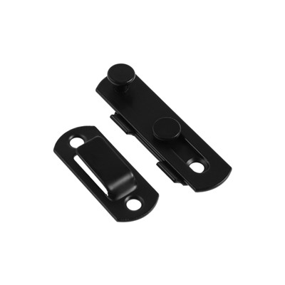 Шпингалет накладной ТУНДРА, прямой, 70 мм, черный