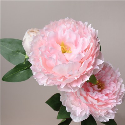 Цветок искусственный Пион розовый 65 см три бутона / RF-1564 /уп 24/240/