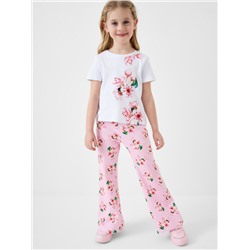 Комплект трикотажный для девочек: фуфайка (футболка), брюки