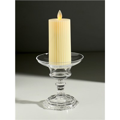 Стеклянный подсвечник на 1 свечу «Чаша», бокал на ножке, прозрачный, 12×11.4×11.4 см
