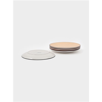 Набор тарелок Доляна Nature, 4 шт., d=27 см, керамика, оранжевые