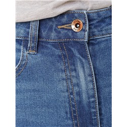 Джинсы прямые Regular fit с декоративной стиркой из эластичного денима