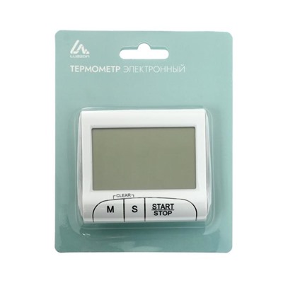 Таймер LuazON LTB-02, электронный, с магнитным креплением, белый