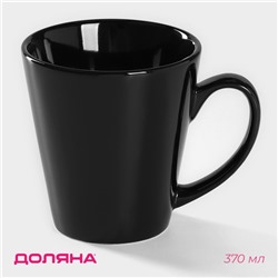 Кружка керамическая Доляна Coffee break, 370 мл, чёрный