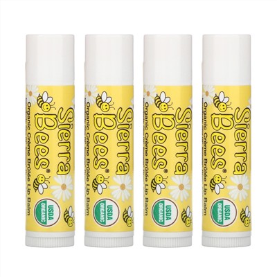 Sierra Bees, Органические бальзамы для губ, крем-брюле, 4 штуки в упаковке весом 0,15 унции (4,25 г) каждая