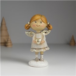 Фигурка полистоун «Ангелочек с хвостиками, в сером платье», 6.5×4.5×12 см, МИКС