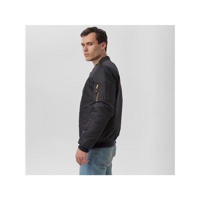 Бомбер мужской на молнии MIST, размер 52, черный