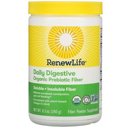 Renew Life, Daily Digestive Organic Prebiotic Fiber, 8.5 oz (240 g)