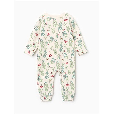 Комбинезон детский «Крошка Я» Christmas, рост 62-68 см, молочный