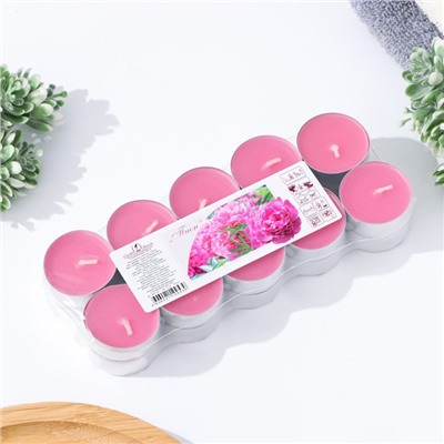 Набор свечей ароматических чайных «Пион», 3.8×1.6 см, 3.5 ч, 12 г, 20 шт.