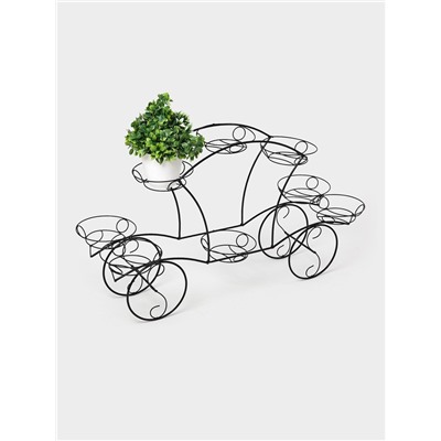 Подставка для цветов «Карета», d=16 см, цвет чёрный