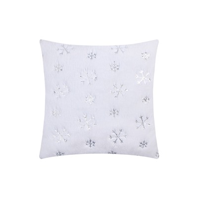 Наволочка декоративная новогодняя «Этель. Снежинка» 43×43 см, 100% п/э, серебро