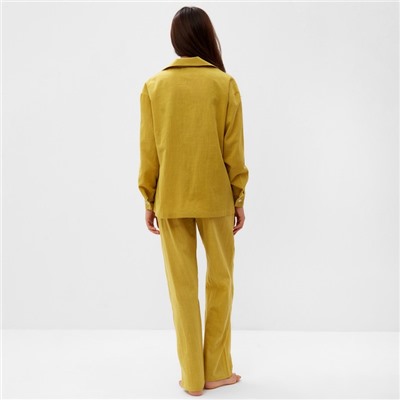 Пижама женская (рубашка, брюки) KAFTAN Basic, размер 40-42, охра