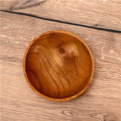 Миска, 15×15×4 см, тиковое дерево