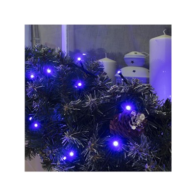 Гирлянда «Нить» 10 м, IP44, УМС, тёмная нить, 72 SMD-LED, свечение синее, 220 В
