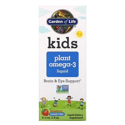 Garden of Life, Kids Plant Omega-3, Strawberry 2 fl oz (57.5 mL)  Liquid