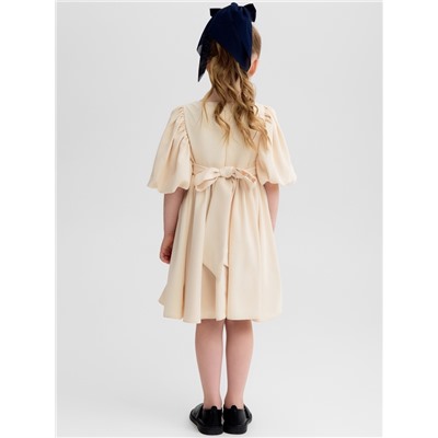 Платье нарядное для девочки MINAKU: Party Dress, бежевое, рост 98-104 см