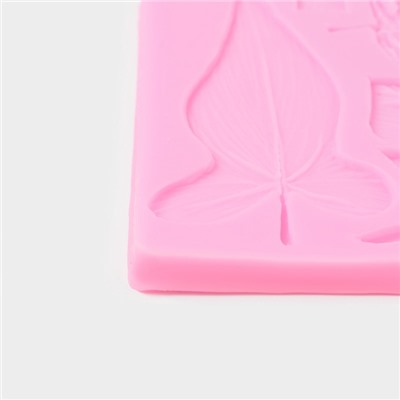 Молд Доляна «Тропические листья», силикон, 20.7×12 см, розовый