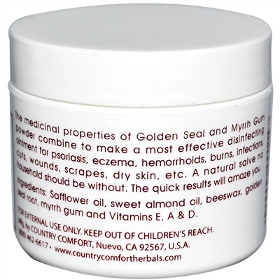 Country Comfort, Herbal Savvy, гидрастис и мирра, 57 г