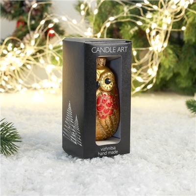 Ёлочная игрушка «Совушка» ручная роспись, h=11 см, МИКС