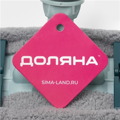 Швабра плоская Доляна, телескопическая стальная ручка, насадка из микрофибры, 35×11×71(111) см